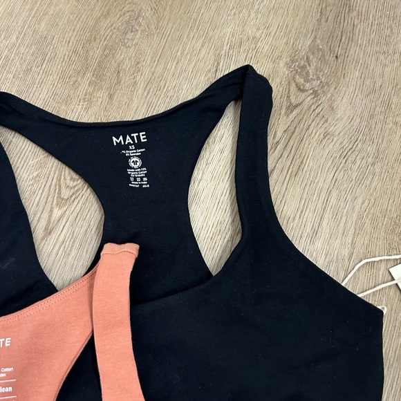 NWT MATE The Label Bundle of Two Organic Cotton Stretch Sports Bra Rose XS - Picture 3 of 10